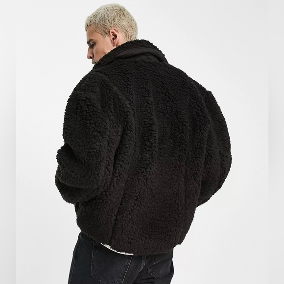 AllSaints Kentaro Sherpa Biker Jacket - Picture 2 of 14